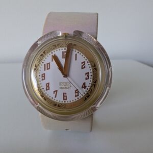 Swatch Gold and Cream Analog Smartwatch